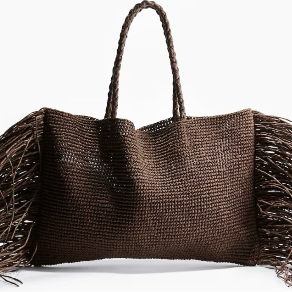 H&M Brown Fringe Tote Bag